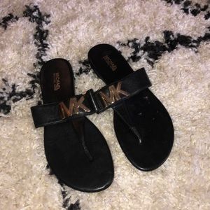 Black Michael Kors thong style sandals